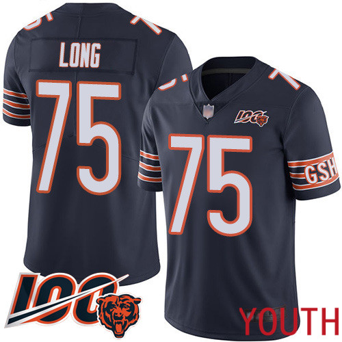 Chicago Bears Limited Navy Blue Youth Kyle Long Home Jersey NFL Football 75 100th Season